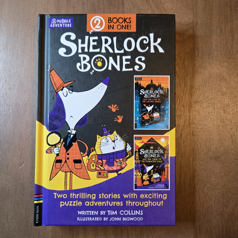 Sherlock Bones 2 In 1 Puzzle Adventure Hardcover Book, Tim Collins John Bigwood